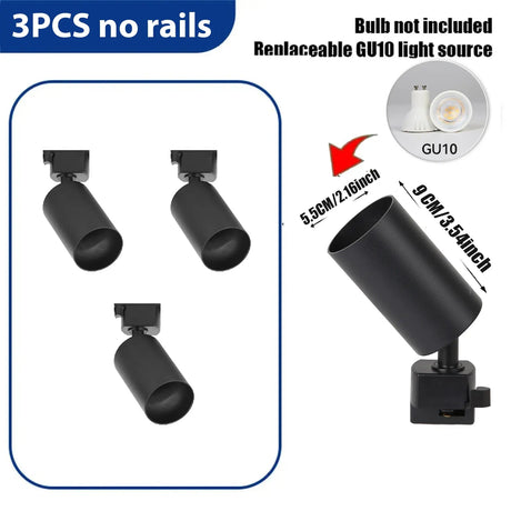 Replaceable GU10 Bulb LED Track Light - Hans Lumiere