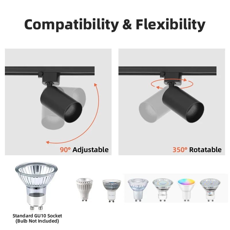 Replaceable GU10 Bulb LED Track Light - Hans Lumiere