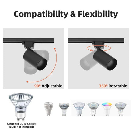 Replaceable GU10 Bulb LED Track Light - Hans Lumiere