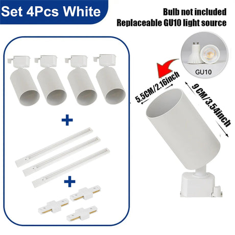 Replaceable GU10 Bulb LED Track Light - Hans Lumiere
