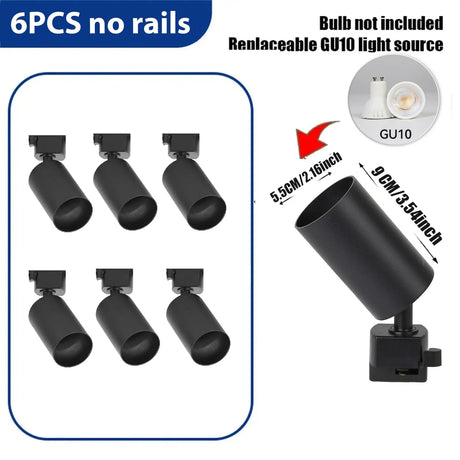Replaceable GU10 Bulb LED Track Light - Hans Lumiere