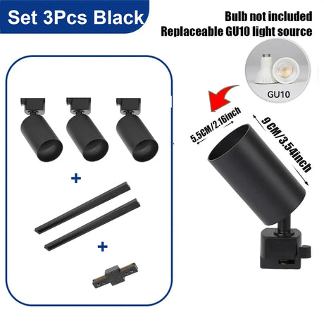 Replaceable GU10 Bulb LED Track Light - Hans Lumiere