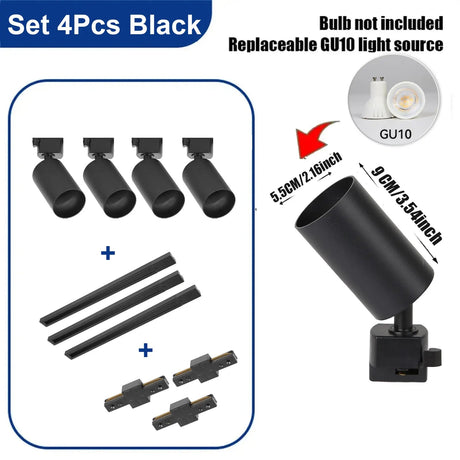 Replaceable GU10 Bulb LED Track Light - Hans Lumiere
