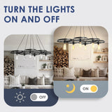 Retro 6 - Lights Metal Chandelier Wogan Wheel Pendant Lamp - Hans Lumiere