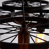 Retro 6 - Lights Metal Chandelier Wogan Wheel Pendant Lamp - Hans Lumiere
