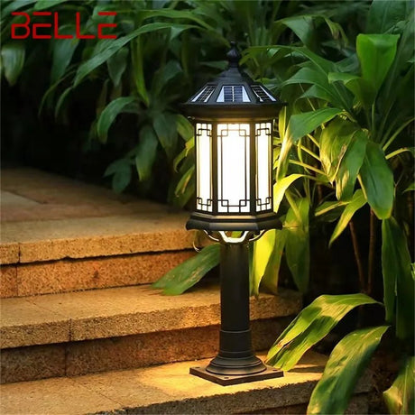 Retro Black Solar Lawn Lamp - Hans Lumiere