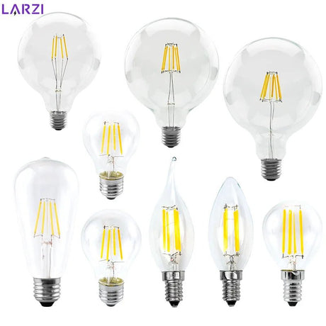 Retro Edison LED Filament Bulbs E14 E27 2W to 8W, C35 G45 A60 ST64 G80 G95 G125 - Hans Lumiere