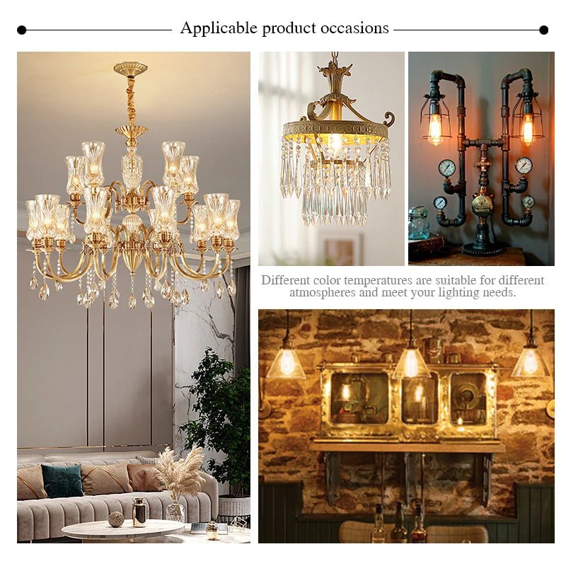 Retro Edison LED Filament Bulbs E14 E27 2W to 8W, C35 G45 A60 ST64 G80 G95 G125 - Hans Lumiere
