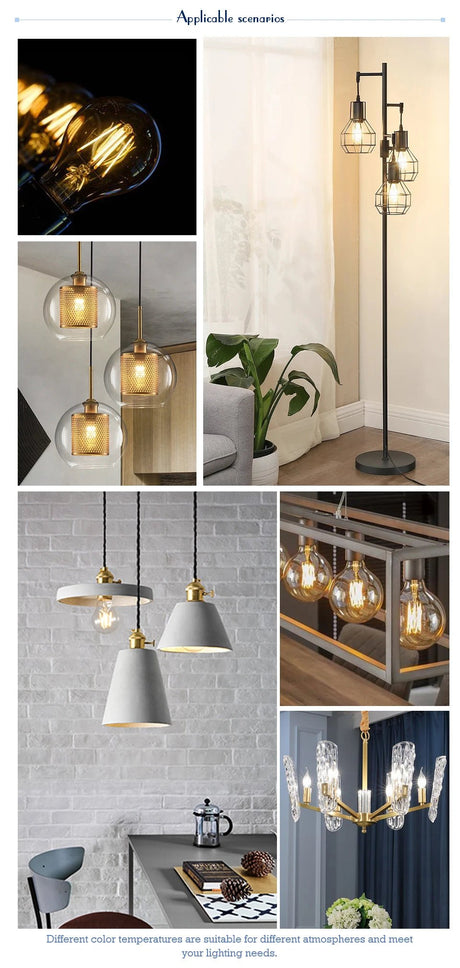 Retro Edison LED Filament Bulbs E14 E27 2W to 8W, C35 G45 A60 ST64 G80 G95 G125 - Hans Lumiere