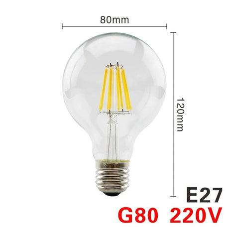 Retro Edison LED Filament Bulbs E14 E27 2W to 8W, C35 G45 A60 ST64 G80 G95 G125 - Hans Lumiere
