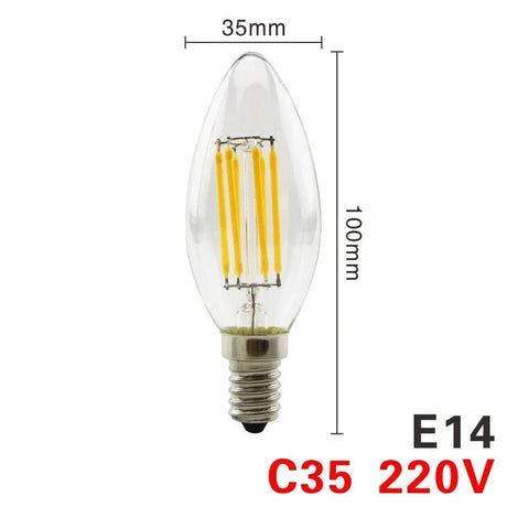 Retro Edison LED Filament Bulbs E14 E27 2W to 8W, C35 G45 A60 ST64 G80 G95 G125 - Hans Lumiere