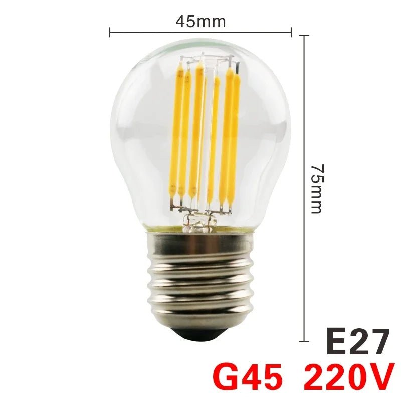 Retro Edison LED Filament Bulbs E14 E27 2W to 8W, C35 G45 A60 ST64 G80 G95 G125 - Hans Lumiere