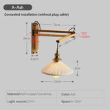 Retro Japanese Walnut Ceramic Foldable Wall Light - Hans Lumiere