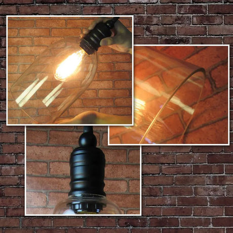 Retro Loft Style Glass Lampshade Industrial Pendant Light - Hans Lumiere