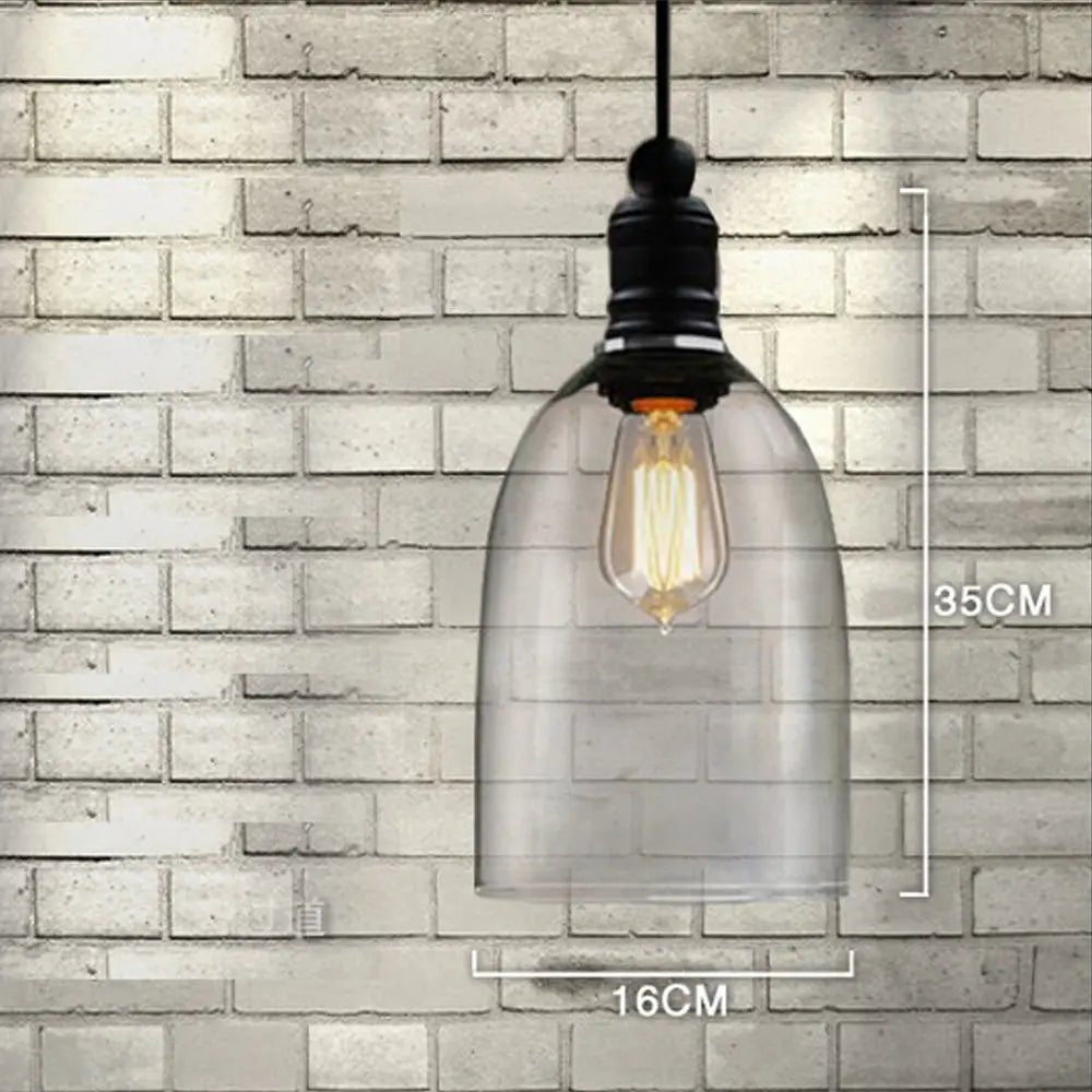 Retro Loft Style Glass Lampshade Industrial Pendant Light - Hans Lumiere