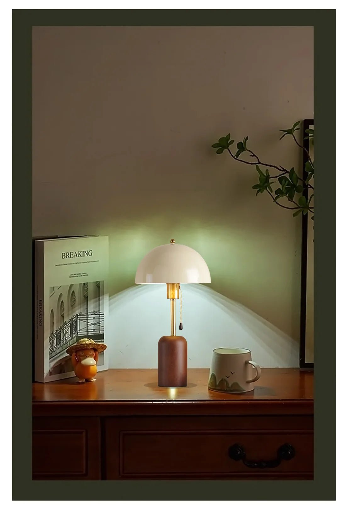 Retro Southeast Asian Solid Wood Table Lamp &mdash; Bedside Light - Hans Lumiere