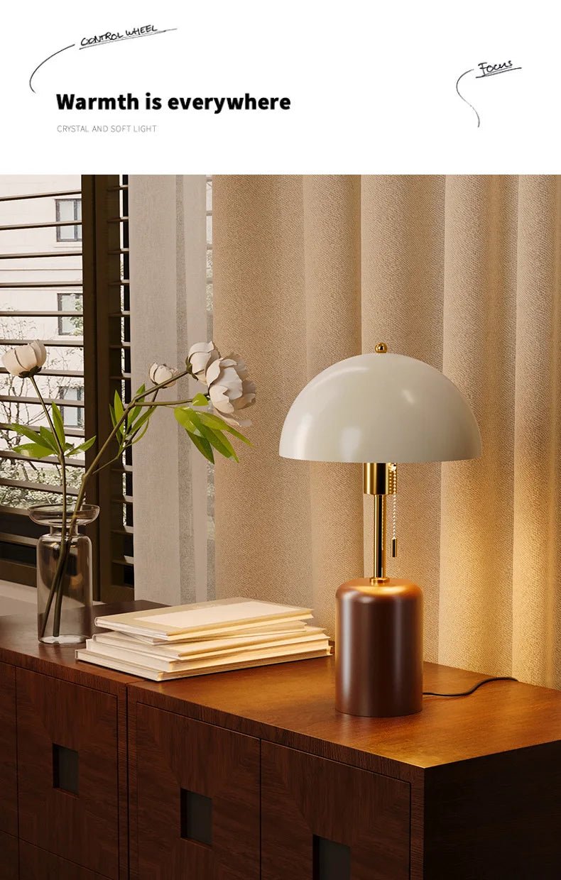 Retro Southeast Asian Solid Wood Table Lamp &mdash; Bedside Light - Hans Lumiere