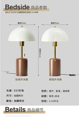 Retro Southeast Asian Solid Wood Table Lamp &mdash; Bedside Light - Hans Lumiere