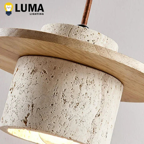 Retro Style Cream Stone LED Pendant Lamp - Hans Lumiere