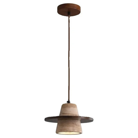 Retro Style Cream Stone LED Pendant Lamp - Hans Lumiere