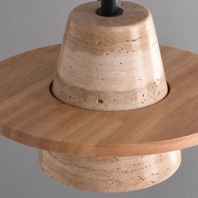 Retro Style Cream Stone LED Pendant Lamp - Hans Lumiere