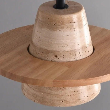 Retro Style Cream Stone LED Pendant Lamp - Hans Lumiere