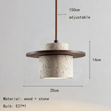 Retro Style Cream Stone LED Pendant Lamp - Hans Lumiere
