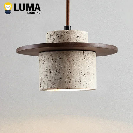 Retro Style Cream Stone LED Pendant Lamp - Hans Lumiere