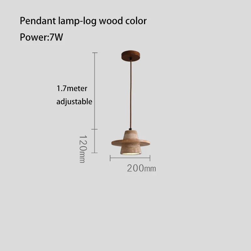 Retro Style Cream Stone LED Pendant Lamp - Hans Lumiere