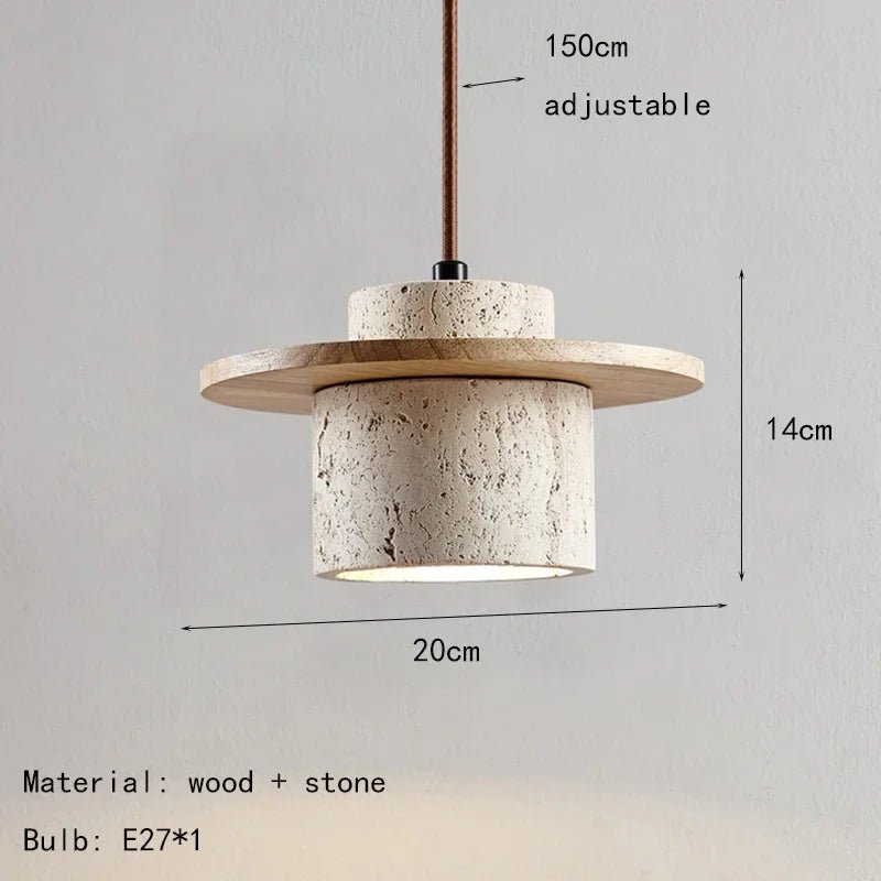 Retro Style Cream Stone LED Pendant Lamp - Hans Lumiere