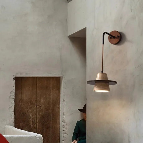 Retro Style Cream Stone LED Pendant Lamp - Hans Lumiere