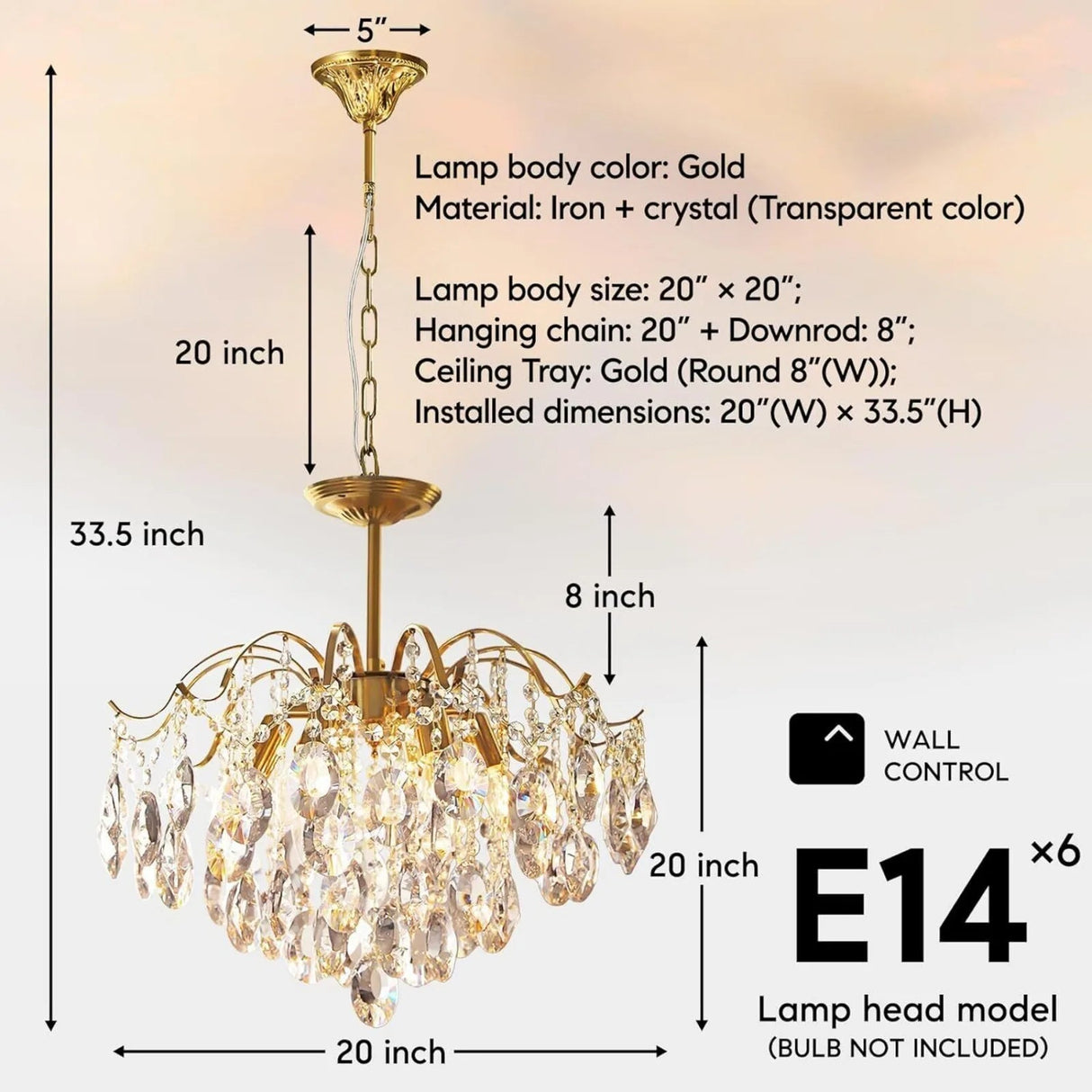 Round Gold Branch Raindrop Pendant Light - Hans Lumiere