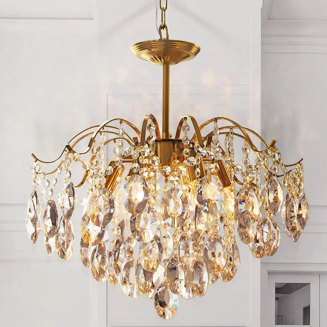 Round Gold Branch Raindrop Pendant Light - Hans Lumiere