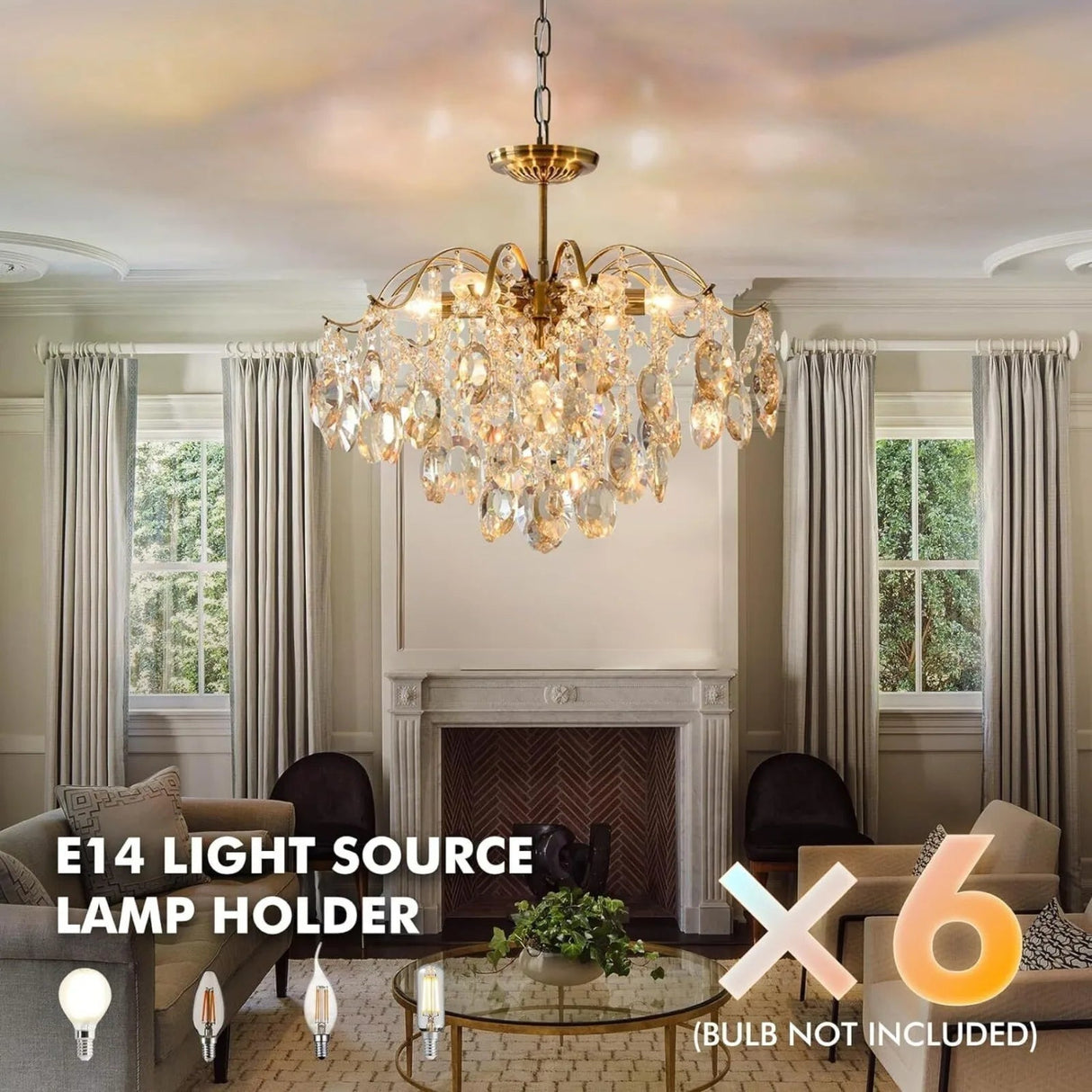 Round Gold Branch Raindrop Pendant Light - Hans Lumiere