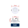 Round Recessed LED Downlight 5W to 18W, Warm or Cool White, 12V 24V 110V 220V, 1-10 Pack - Hans Lumiere