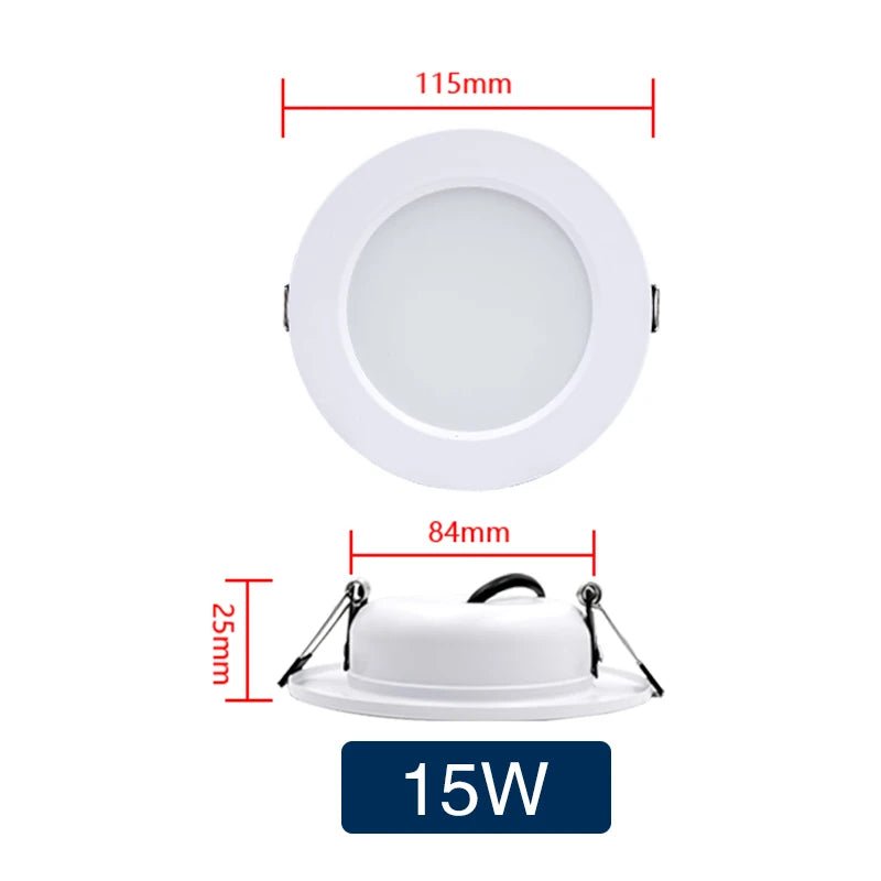 Round Recessed LED Downlight 5W to 18W, Warm or Cool White, 12V 24V 110V 220V, 1-10 Pack - Hans Lumiere