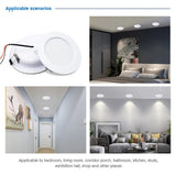 Round Recessed LED Downlight 5W to 18W, Warm or Cool White, 12V 24V 110V 220V, 1-10 Pack - Hans Lumiere