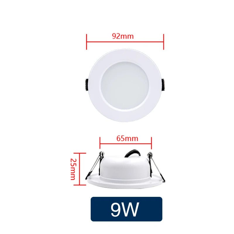 Round Recessed LED Downlight 5W to 18W, Warm or Cool White, 12V 24V 110V 220V, 1-10 Pack - Hans Lumiere