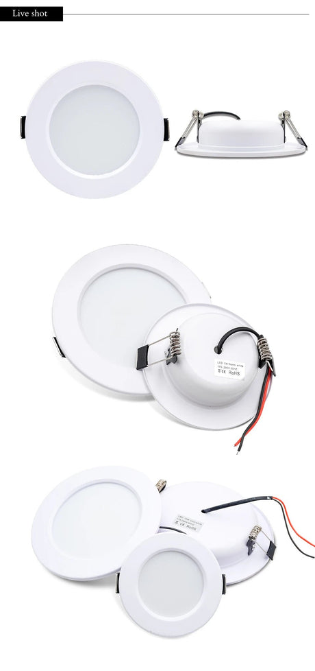 Round Recessed LED Downlight 5W to 18W, Warm or Cool White, 12V 24V 110V 220V, 1-10 Pack - Hans Lumiere