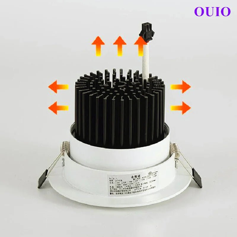 Round Recessed LED Downlight – Anti-Glare Dimmable COB Ceiling Light - Hans Lumiere