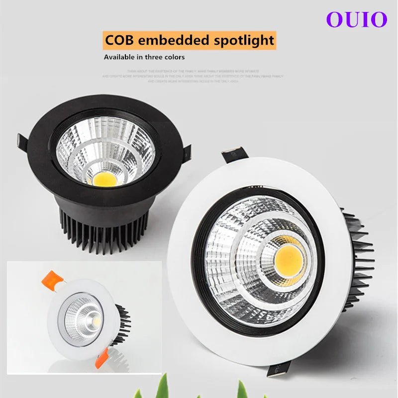 Round Recessed LED Downlight – Anti-Glare Dimmable COB Ceiling Light - Hans Lumiere