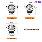 Round Recessed LED Downlight – Anti-Glare Dimmable COB Ceiling Light - Hans Lumiere