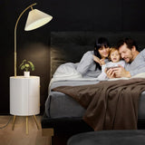 Round Smart LED Nightstand With Lamp & Wireless Charging Station (USB & AC Port) - Hans Lumiere