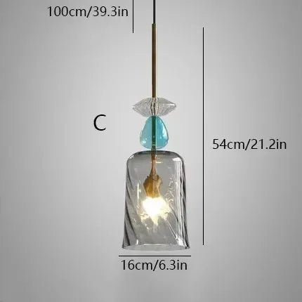 Scandinavian Macaron Stained Glass Chandelier - Hans Lumiere