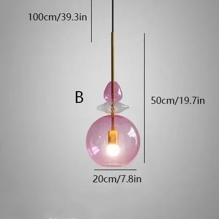 Scandinavian Macaron Stained Glass Chandelier - Hans Lumiere