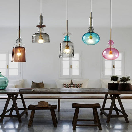 Scandinavian Macaron Stained Glass Chandelier - Hans Lumiere