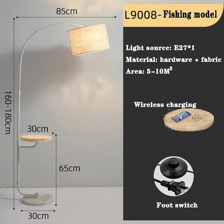 Scandinavian Wooden Study Standing Floor Lamp - Hans Lumiere