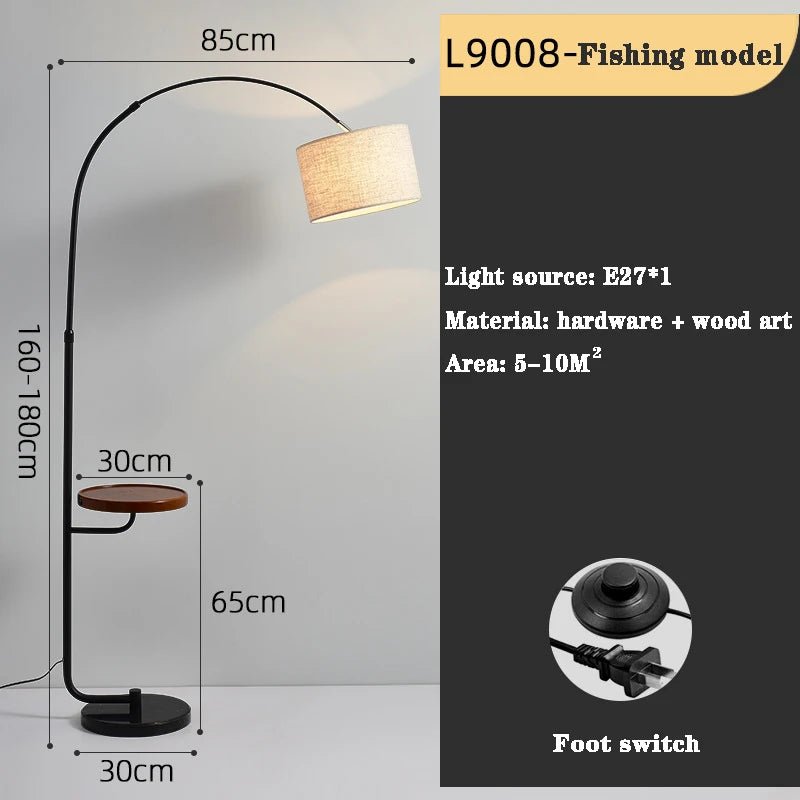 Scandinavian Wooden Study Standing Floor Lamp - Hans Lumiere