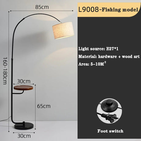 Scandinavian Wooden Study Standing Floor Lamp - Hans Lumiere