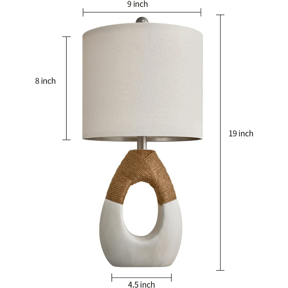 Set of 2 Boho Small Farmhouse Rattan Table Lamp - Hans Lumiere